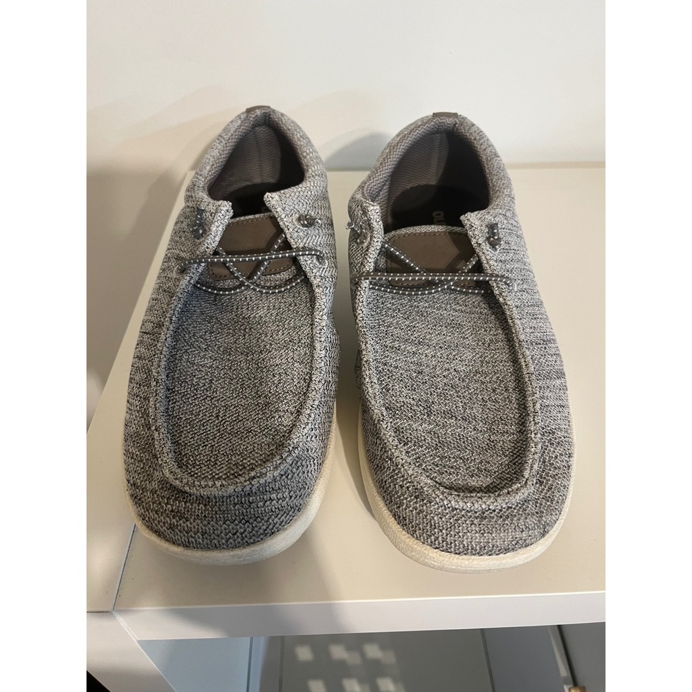 Old Navy Mens Knit Textile Loafers Light Grey Moc Toe Slip On Shoes 10 S/419021-